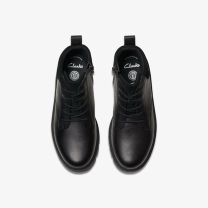 Lorcam Trail Older Black Leather | Clarks Sale - Kids