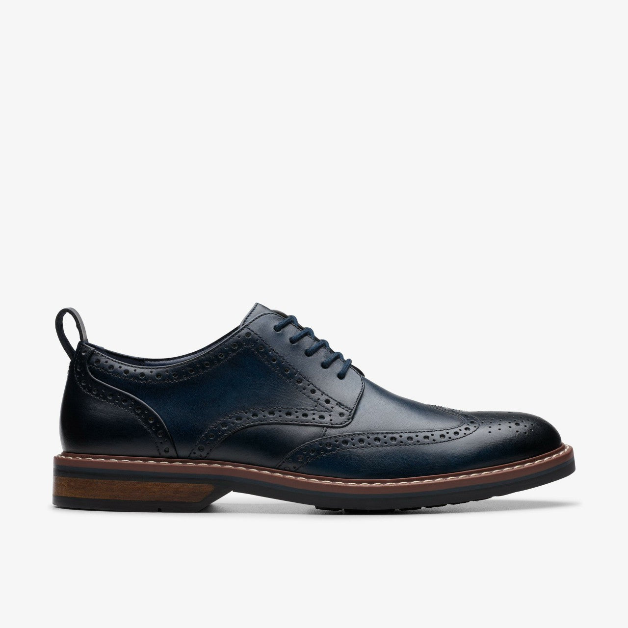Aldwin Limit Brogue Navy Leather | Clarks on Sale - Men
