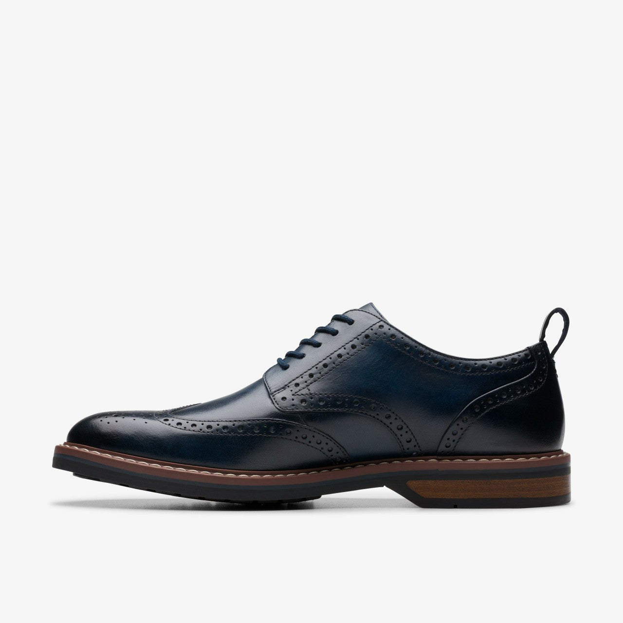 Aldwin Limit Brogue Navy Leather | Clarks on Sale - Men