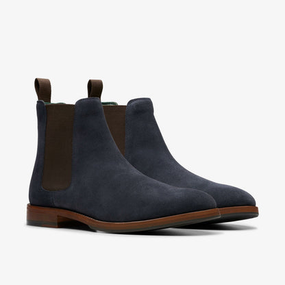Craft James Top Chelsea Boot Navy Suede | Clarks online - Men