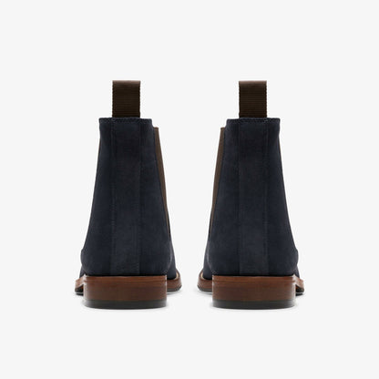 Craft James Top Chelsea Boot Navy Suede | Clarks online - Men