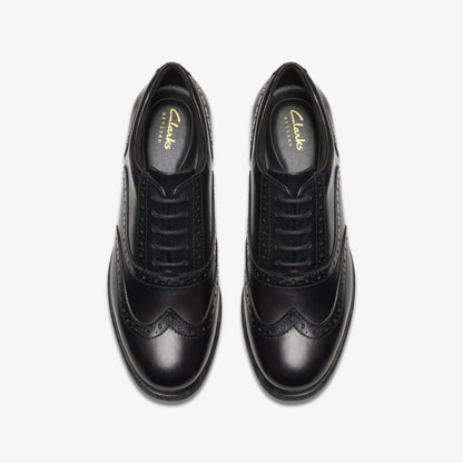 Havisham Oak Black Leather | Clarks on Sale - Women