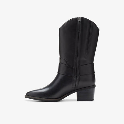 Morzine Rise Black Leather | Clarks for sale - Women