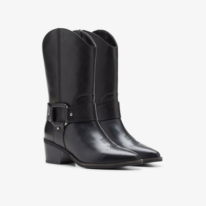 Morzine Rise Black Leather | Clarks for sale - Women