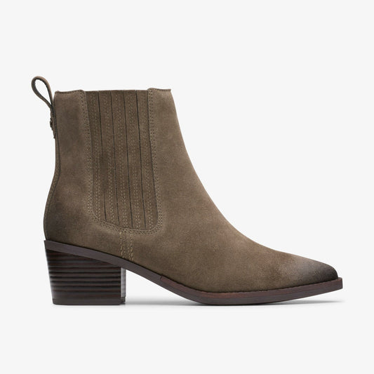 Morzine Top Ankle Boot Mole Grey Suede | Clarks for sale - Women