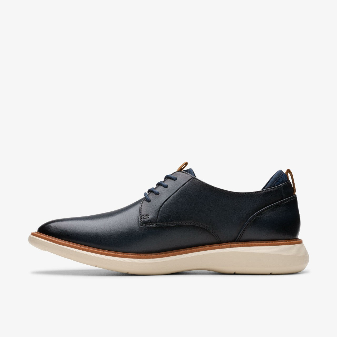 Brantin Plain Navy Leather | Clarks discount - Men