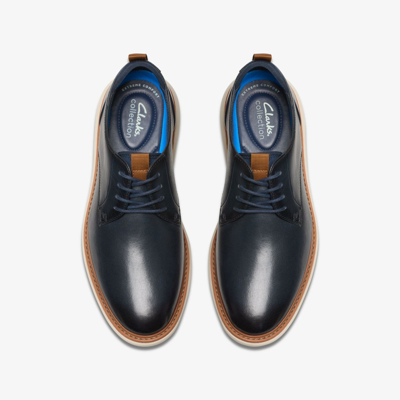 Brantin Plain Navy Leather | Clarks discount - Men