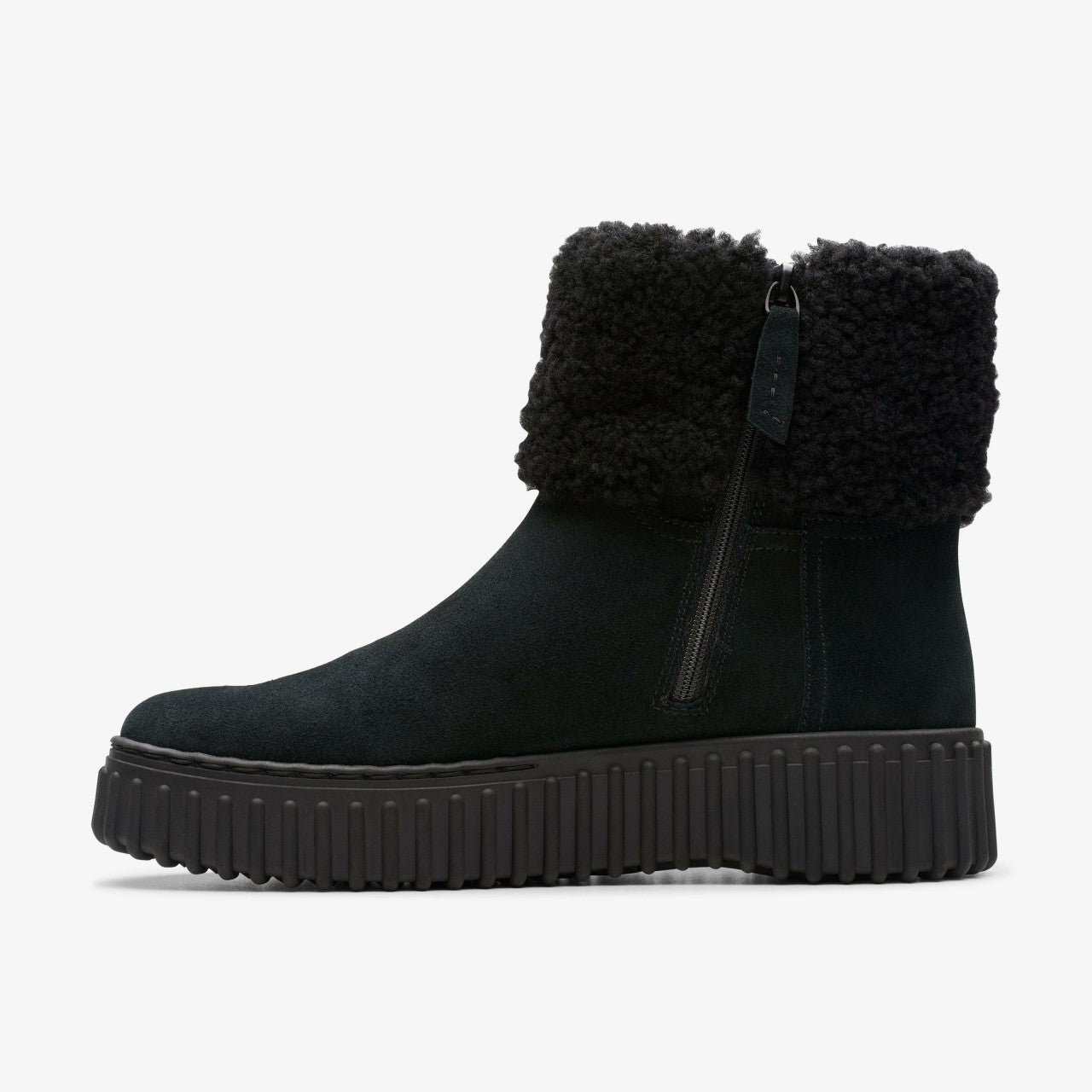 Torhill Turn Black Warmlined Suede | Clarks for sale - Women