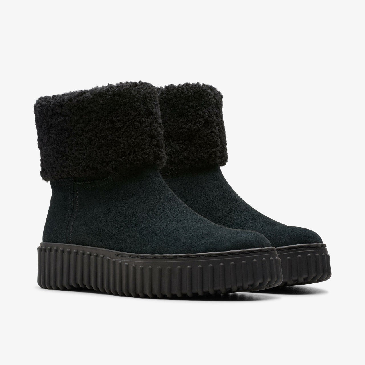 Torhill Turn Black Warmlined Suede | Clarks for sale - Women