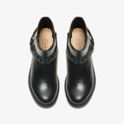 Hearth Kaylie Ankle Boot Black Leather | Clarks outlet - Women