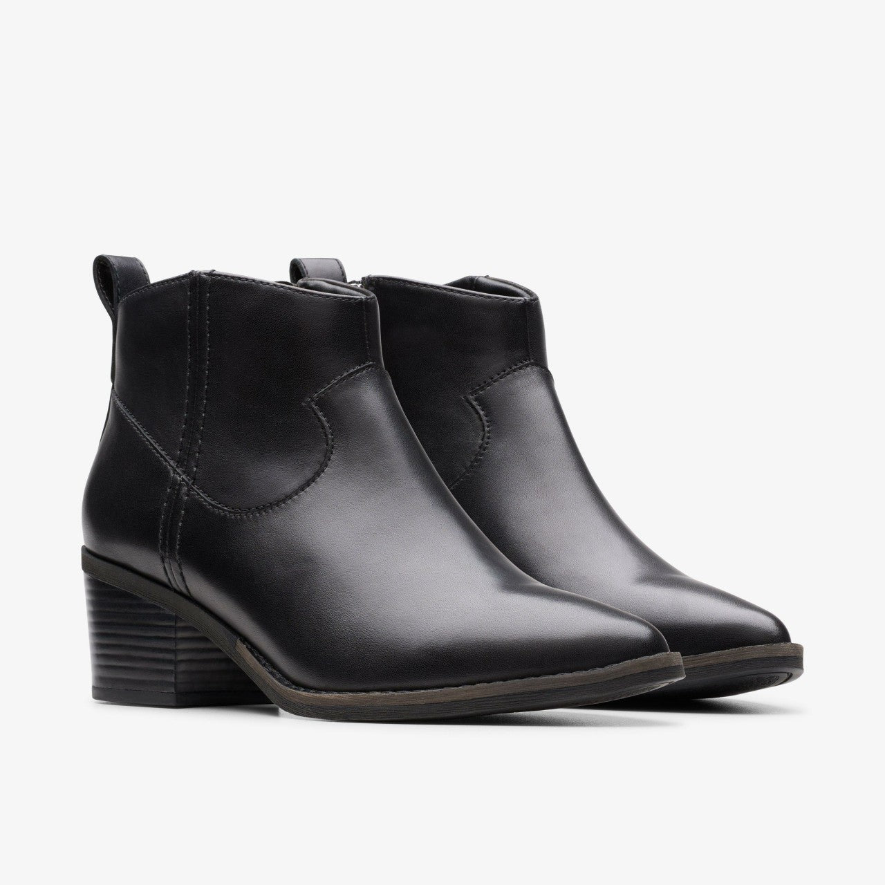 Morzine Sky Ankle Boot Black Leather | Clarks online - Women