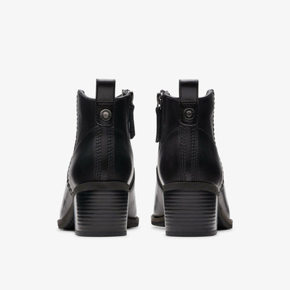 Morzine Sky Ankle Boot Black Leather | Clarks online - Women