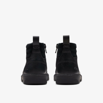 Lorcam Trail Kid Black Leather | Clarks on Sale - Kids