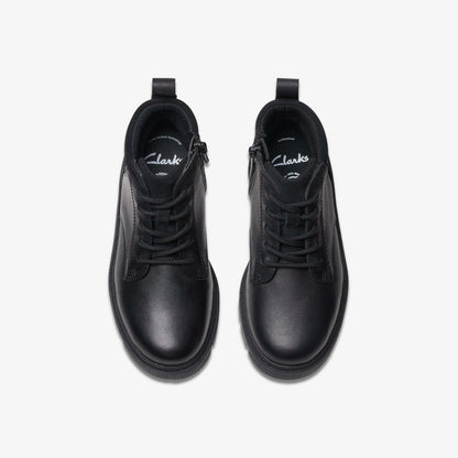 Lorcam Trail Kid Black Leather | Clarks on Sale - Kids