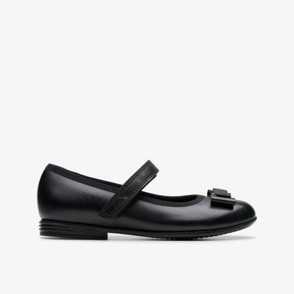 Finja Tap Kid Black Leather | Clarks on Sale - Kids