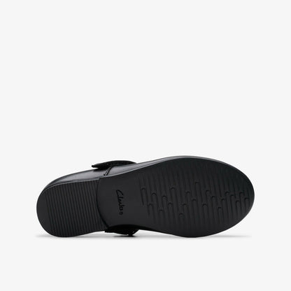 Finja Tap Kid Black Leather | Clarks on Sale - Kids