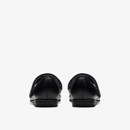Finja Tap Kid Black Leather | Clarks on Sale - Kids