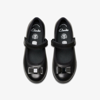 Finja Tap Kid Black Leather | Clarks on Sale - Kids