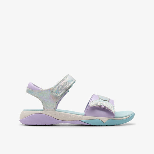 Osian Spark Kid Purple Metallic | Clarks online - Kids