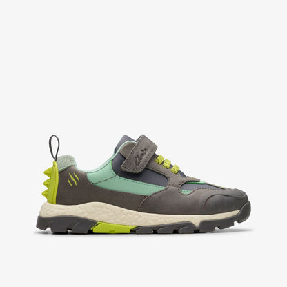 Steggy 2 Park Kid Grey / Green | Clarks on Sale - Kids