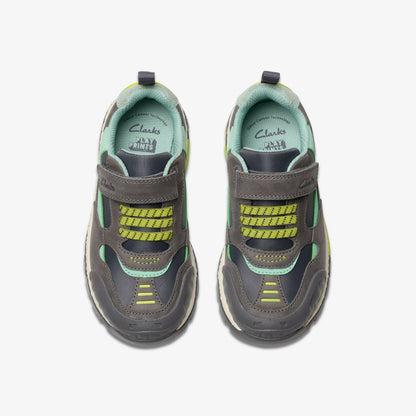 Steggy 2 Park Kid Grey / Green | Clarks on Sale - Kids