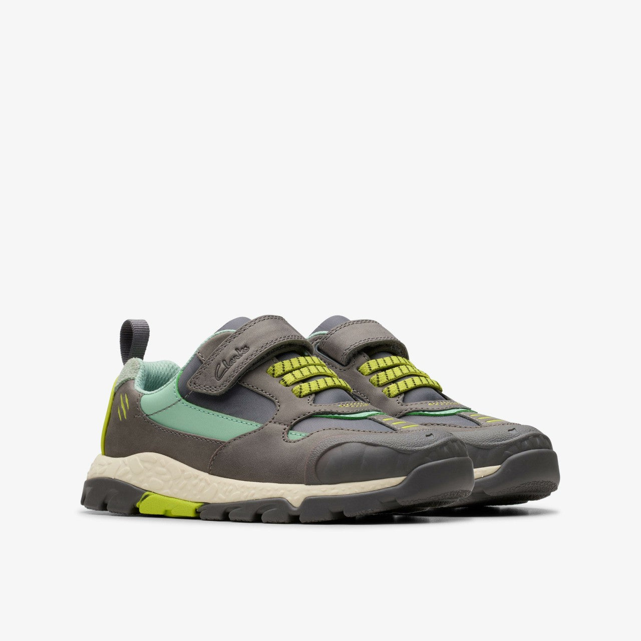 Steggy 2 Park Kid Grey / Green | Clarks on Sale - Kids