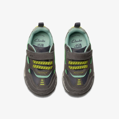 Steggy 2 Park Toddler Grey / Green | Clarks for sale - Kids