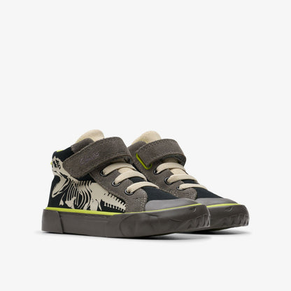 Foxing Rex Hi Toddler Black Canvas | Clarks for sale - Kids