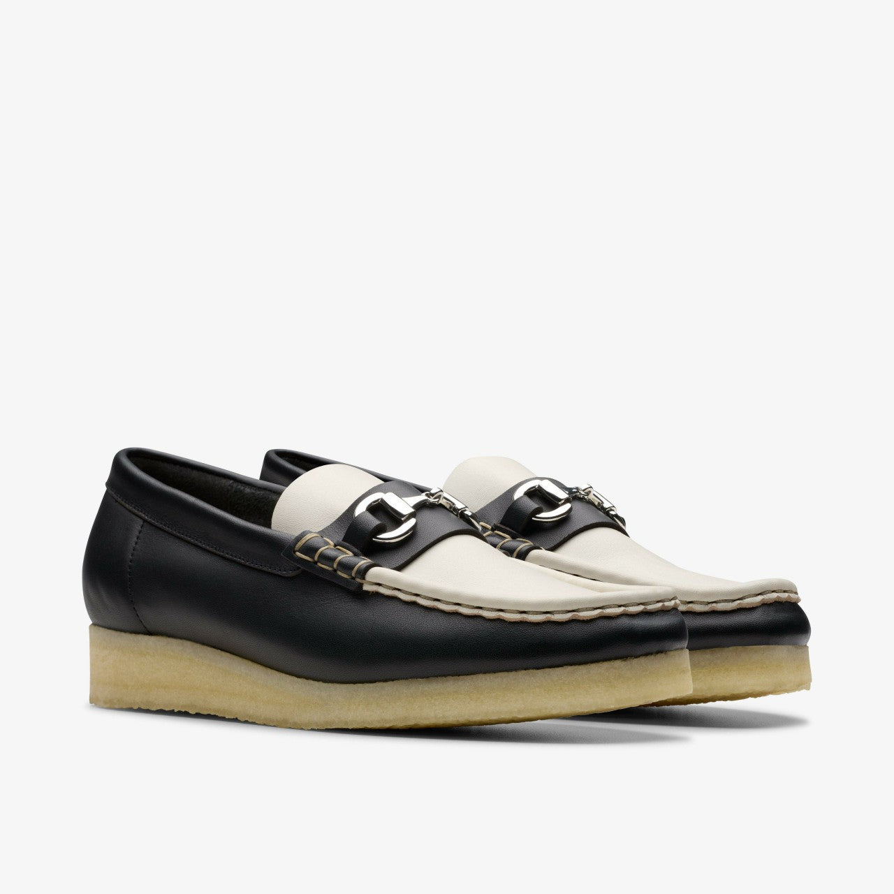 Wallabee Loafer HBIT Black / White Leather | Clarks online - Women