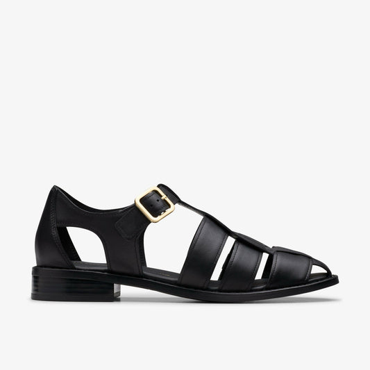 Hana Sun Black Leather | Clarks online - Women