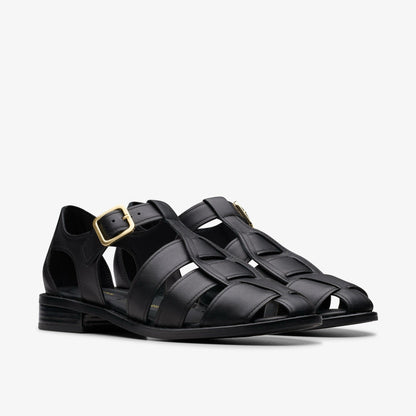 Hana Sun Black Leather | Clarks online - Women
