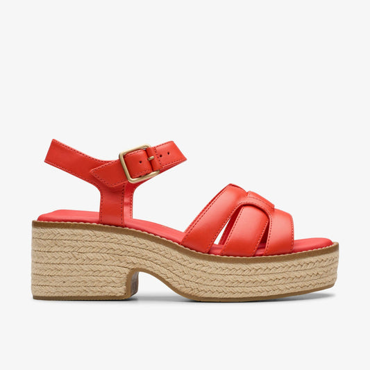 Coledale Strap Bright Red Leather | Clarks for sale - Women