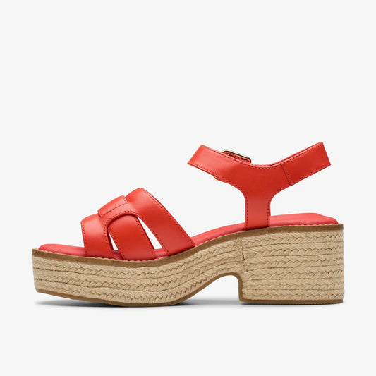 Coledale Strap Bright Red Leather | Clarks for sale - Women