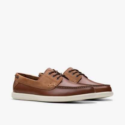 Bratton Boat Dark Tan Leather | Clarks online - Men
