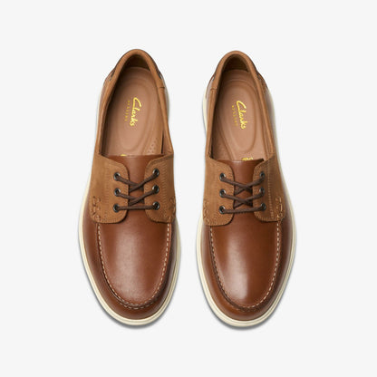 Bratton Boat Dark Tan Leather | Clarks online - Men