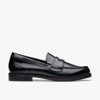 Straven Edge Black Leather | Clarks on Sale - Women