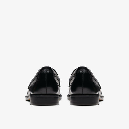 Straven Edge Black Leather | Clarks on Sale - Women