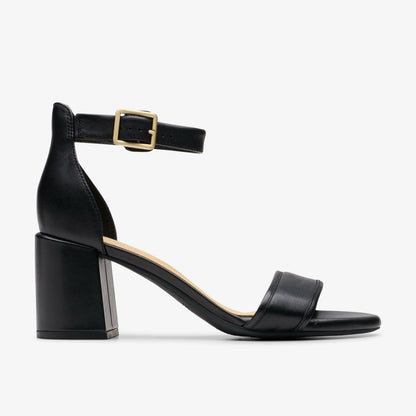 Ezoria Mae Black Leather | Clarks on Sale - Women