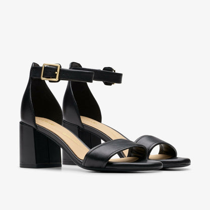 Ezoria Mae Black Leather | Clarks on Sale - Women