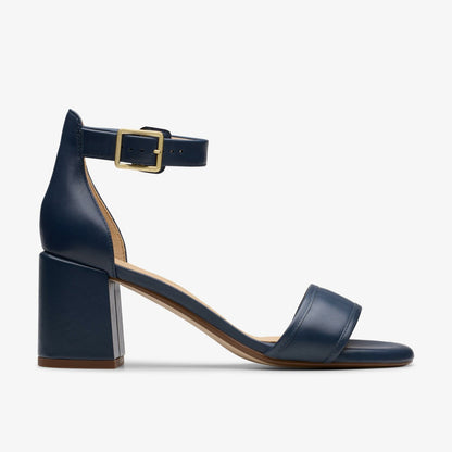 Ezoria Mae Navy Leather | Clarks outlet - Women