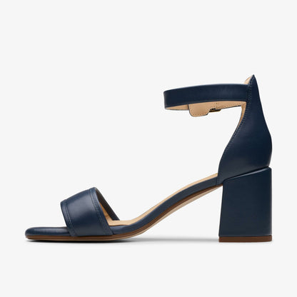 Ezoria Mae Navy Leather | Clarks outlet - Women
