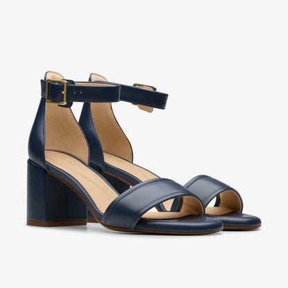 Ezoria Mae Navy Leather | Clarks outlet - Women