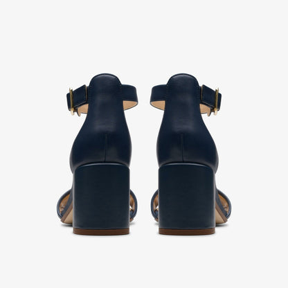 Ezoria Mae Navy Leather | Clarks outlet - Women