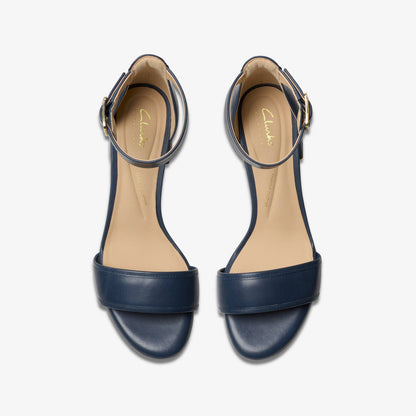 Ezoria Mae Navy Leather | Clarks outlet - Women