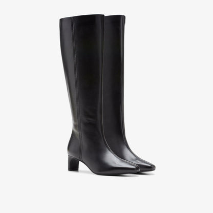 Edina Tall Black Leather | Clarks on Sale - Women