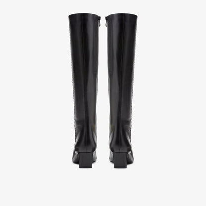 Edina Tall Black Leather | Clarks on Sale - Women