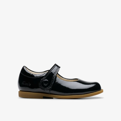 Drew Tap Toddler Black Patent | Clarks for sale - Kids