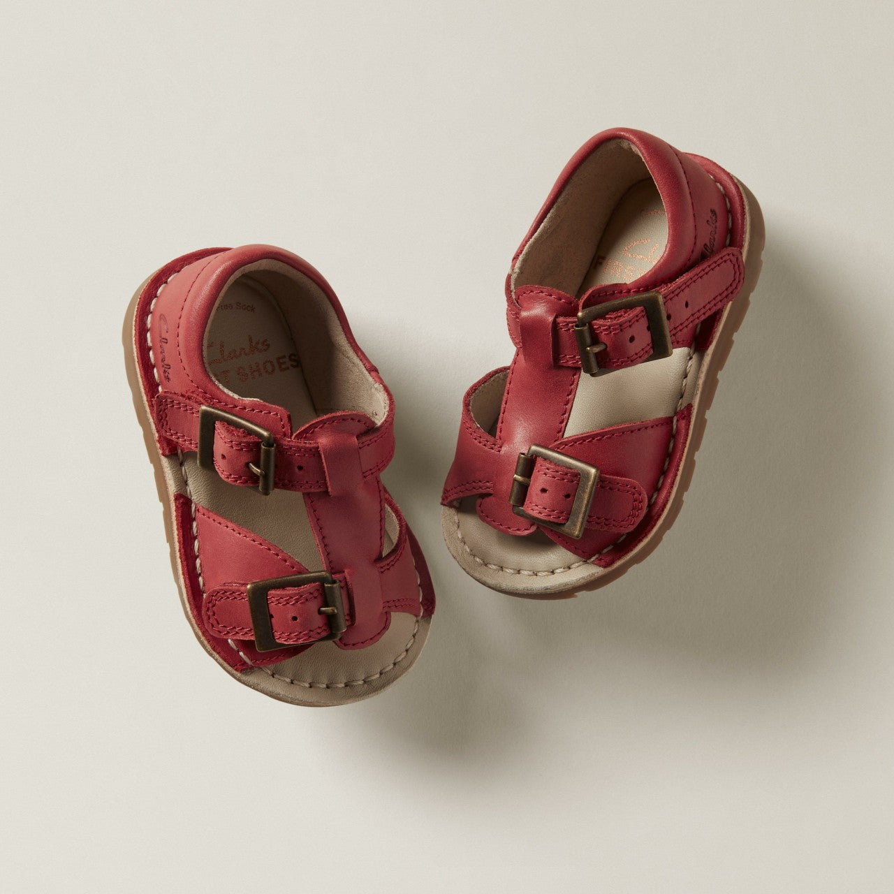 Playsun Toddler Red Leather | Clarks on Sale - Kids