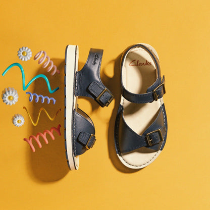 Playsun Kid Navy Leather | Clarks Sale - Kids
