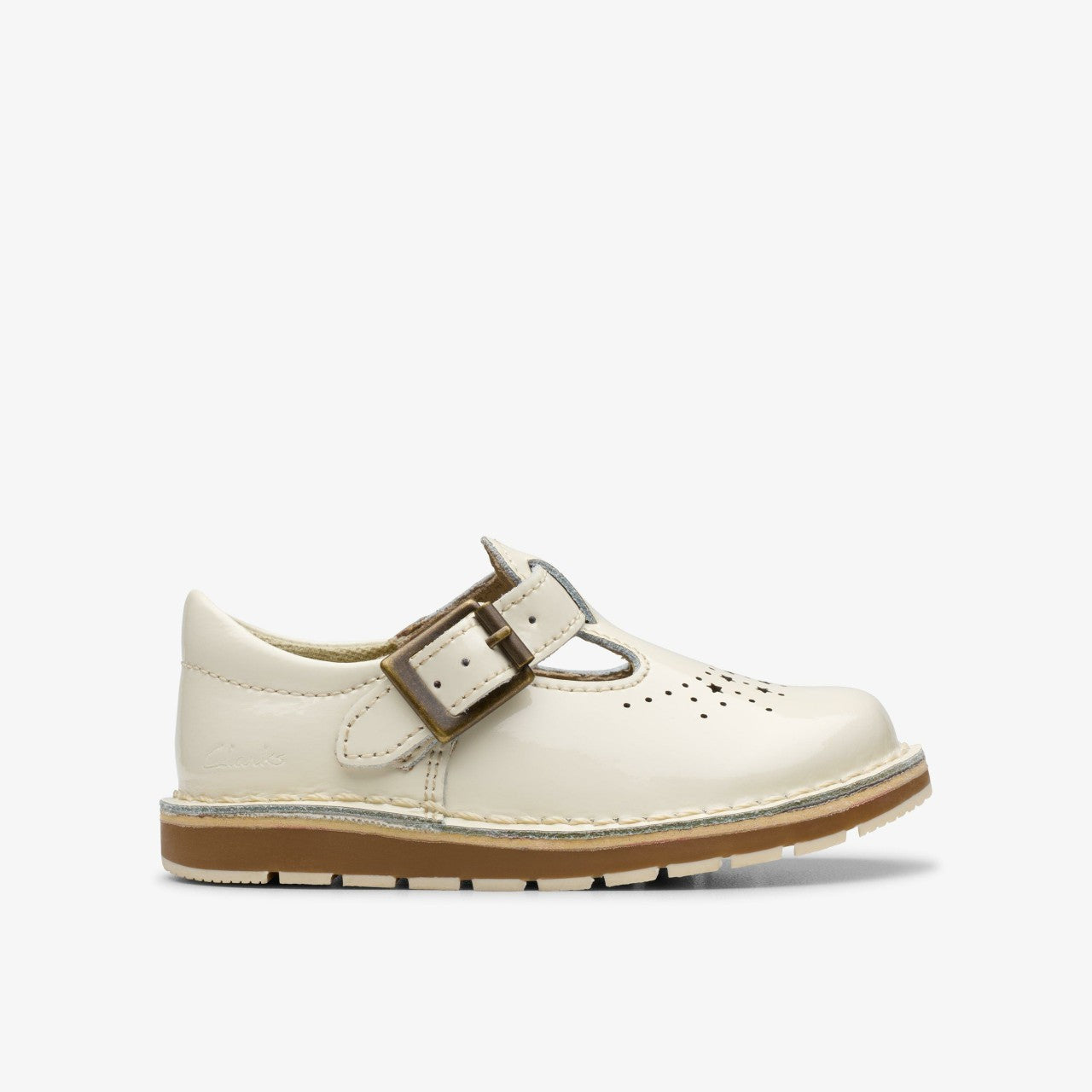 Joyful Skip Toddler White Patent | Clarks discount - Kids